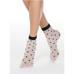 Полиамидные CONTE FANTASY Тонкие носки с рисунком "сердечки"