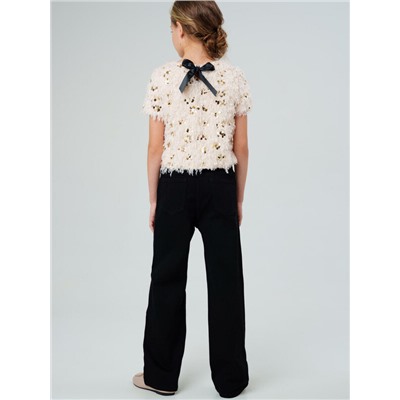 Брюки текстильные джинсовые для девочек