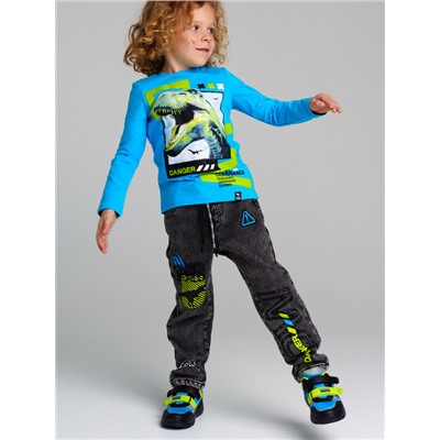 Брюки текстильные джинсовые утепленные флисом для мальчиков