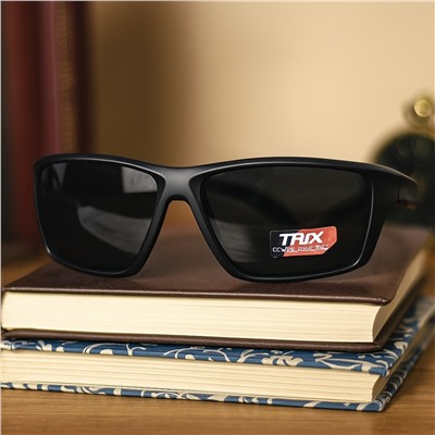 Очки солнцезащитные поляризованные, мужские, спорт, цвет черный, оправа матовая, арт.007.263