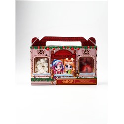 Подарочный набор новогодний «Волшебного года»: горячий шоколад 125 г ( 5 шт. × 25 г)., маршмеллоу 50 г, печенье с предсказаниями 4 шт.