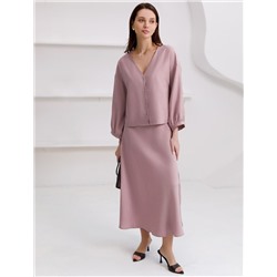 Укороченная блузка с V вырезом из плотного лиоцелла