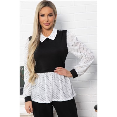Блуза Жозетта (черно-белая) Б14839-3М