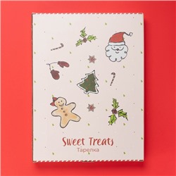 УЦЕНКА Тарелка новогодняя Доляна Sweey Treats, 37,5×28×2,5 см, керамика, цвет белый