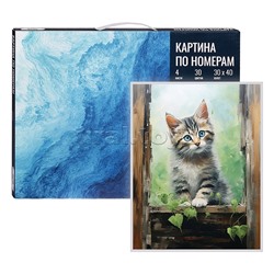 Картина по номерам. Холст на подрамнике "Портрет в деревенском стиле" 30х40