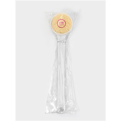 Щётка банная на ручке Доляна, массажёр, 35×7 см, белая