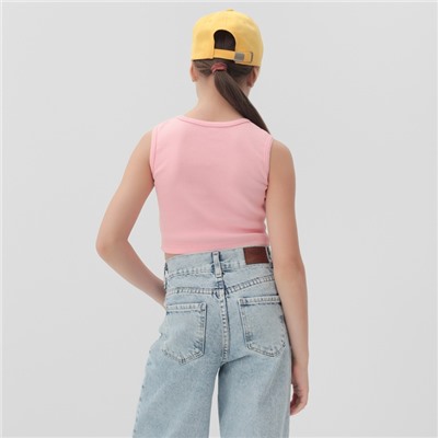 Майка-топ для девочки MINAKU: Basic Line KIDS, розовая, рост 116 см
