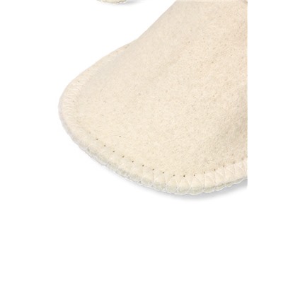 Тапочки для бани, полиэфир 70%, шерсть 30%, белые, «Добропаровъ»