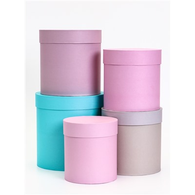 Набор круглых подарочных коробок 5 в 1 «Кварц» 23×23×23 - 14×14×14 см