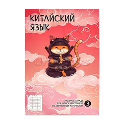 Тетрадь 24 л. для записи иероглифов "Ниндзя"