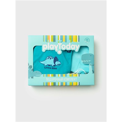 Комплект детский трикотажный для мальчиков: боди, комбинезон, нагрудник, чепчик