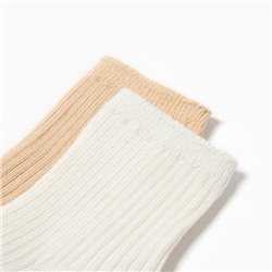 Набор носков детских «Крошка Я» Basic Line, 2 пары, 6-12 мес., молочный, бежевый