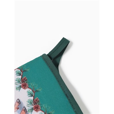 Набор кухонный «Этель. Новогодний лес», варежка-прихватка 20×28 см, прихватка 19×19 см