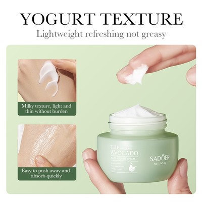 Питательный крем для лица с экстрактом авокадо SADOER The Organic Avocado Silky Hydrate Cream, 50 гр.
