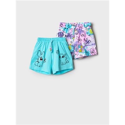 Шорты трикотажные для девочек, 2 шт в комплекте