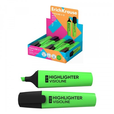 Текстовыделитель VisioLine® Неон  V-12 0,6-5,2мм зеленый 32497 ErichKrause