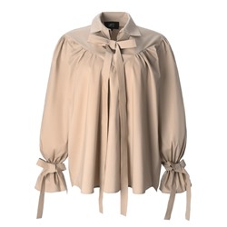 Блузка женская с лентами MIST, размер 44, бежевая