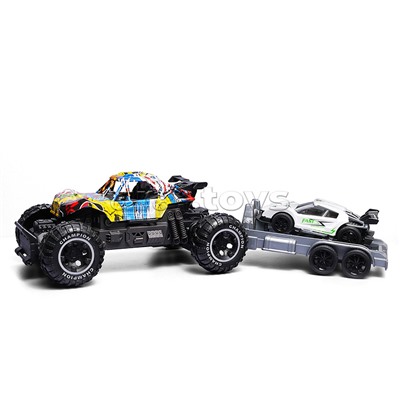 Машина "Вездеход с прицепом 4" р/у, 27 MHz, в коробке