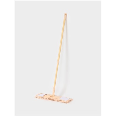 Швабра для мытья пола плоская Доляна, телескопическая ручка, насадка букля, 43×14×124 см