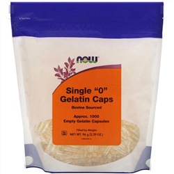 Now Foods, Single "0" Gelatin Caps, Approx. 1,000 Empty Gelatin Capsules