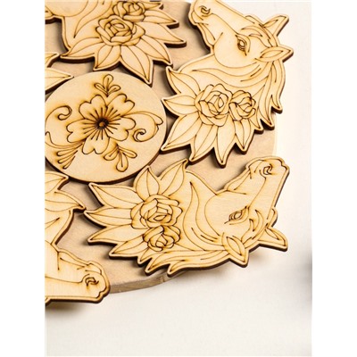 Подставка под горячее «Лошадь в цветах», 20 см, можжевельник