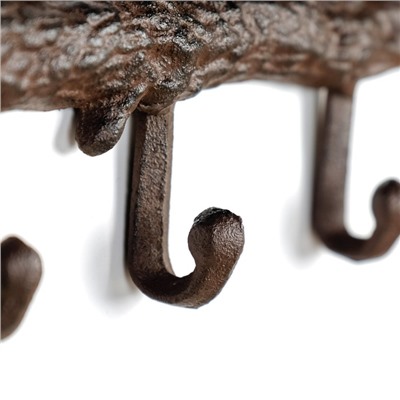 Настенные крючки декоративные «Медведь с медвежонком в лесу», чугун, 14.5×33×2.5 см