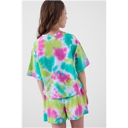 Комплект трикотажный для девочек: фуфайка (футболка), шорты PLAYTODAY, 1243353