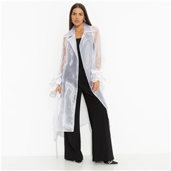 Кардиган из органзы, Разворот к счастью (белый, с поясом)