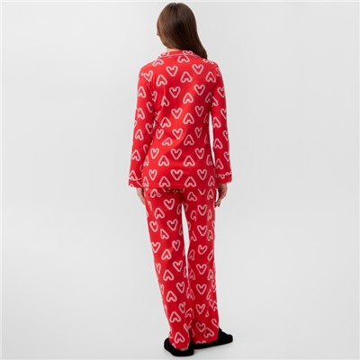Пижама новогодняя женская (рубашка, брюки) KAFTAN Love, размер 40-42