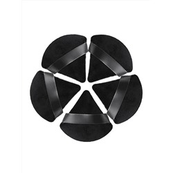 Kristaller Набор спонжей-пуховок в пластиковом контейнере для сухих и кремовых текстур, черный, 6 шт. 28053