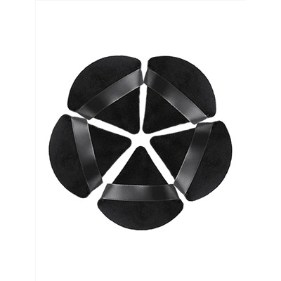 Kristaller Набор спонжей-пуховок в пластиковом контейнере для сухих и кремовых текстур, черный, 6 шт. 28053