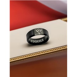 Кольцо из нержавеющей стали с гравировкой герба России