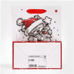 Пакет подарочный новогодний ламинированный «Обнимашки»,18×23×10 см