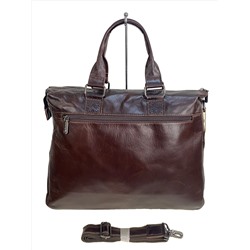 Сумка-портфель мужская из натуральной кожи, цвет шоколад