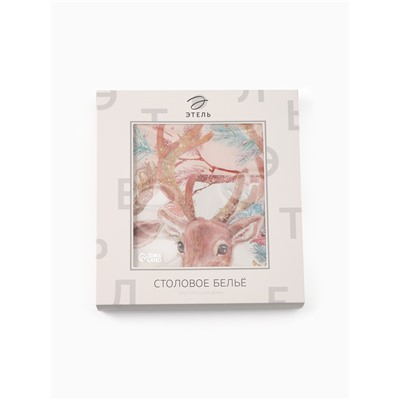 Скатерть новогодняя «Этель» Pink magic, d=220 см ±3 см с ГМВО, 100% хлопок, саржа 190 г/м²