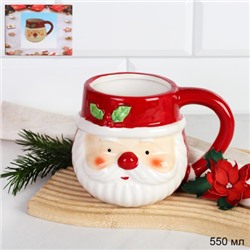 Кружка 550 мл Дед мороз / YJ25229 /уп 48/ новогодняя/подарочная упаковка