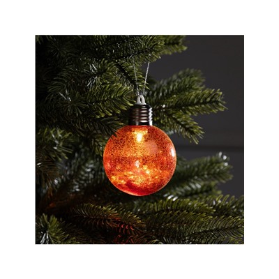 Ёлочный шар «Рассвет», d=8 см, 1 LED, от батареек LR44×3, свечение тёплое белое