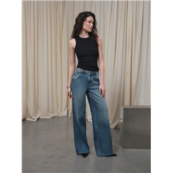 Актуальная коллекция CONTE CON-805 Джинсы wide leg из eco-friendly денима с эффектом потёртостей