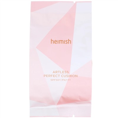 Heimish, Artless Perfect Cushion, легкое тональное средство с запасным блоком, SPF 50+/PA+++, оттенок 23 натуральный бежевый, 2 шт. по 13 г