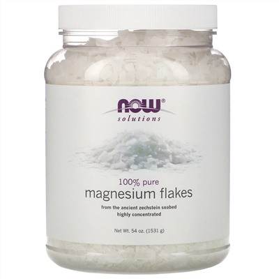 Now Foods, Solutions, магниевые хлопья, 100 % чистоты, 1531 г (3,37 фунта)