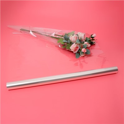 Плёнка для цветов и букетов, прозрачная 0.7×37.5 м, 1000 г, 40 мкм