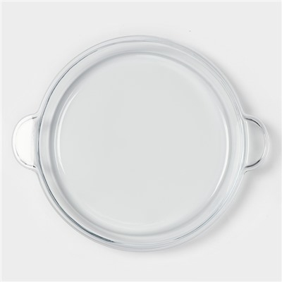 Блюдо для запекания Paşabahçe Borcam, 2.4 л, d=31.6 см, стекло, с ручками, прозрачное