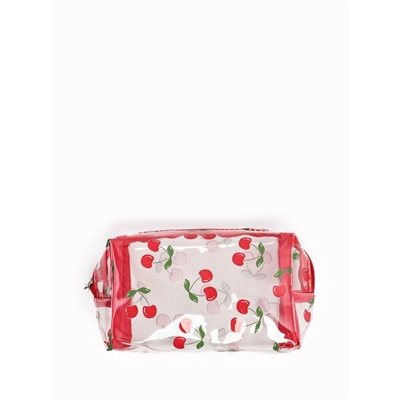 Косметичка женская «Вишенка», для бассейна, на молнии, прозрачная