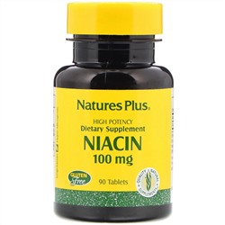 Nature's Plus, Ниацин, 100 мг, 90 таблеток