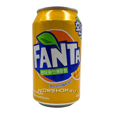 Газированный напиток со вкусом ананаса Fanta, Корея 355 мл
