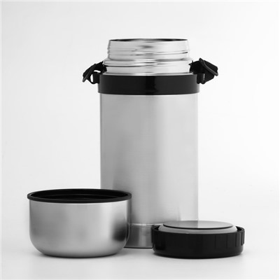 Термос для еды, 1 л, 24×10 см, с широким горлом, нержавеющая сталь, серебристый