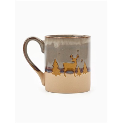 Кружка новогодняя керамическая «Новогодний лес», 350 мл, ручная работа