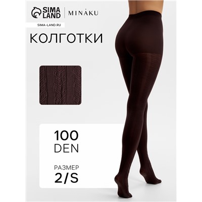 Женские колготки MINAKU 100 ден, тёмно-коричневые, размер 2/S