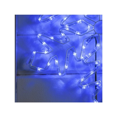 Светодиодная фигура «Снежинка», 54 см, дюралайт, 120 LED, 220 В, мерцание, свечение синий/белый