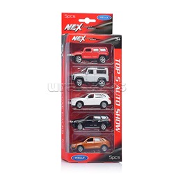 Набор 1:60, Hummer H3, LR Defender, BMW X5, Toyota LC Prado, Audi Q3, 5 шт.